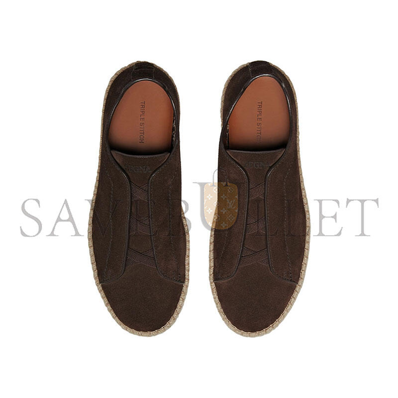 ZEGNA TRIPLE STITCH ESPADRILLE SLIP-ON SNEAKER 